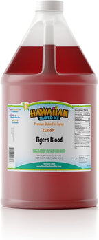 Hawaiian Shaved Ice Syrup Gallon, Tiger's Blood Flavor, Great For Slushies, Italian Soda, Popsicles, & More, No Refrigeration Needed, Contains No Nuts, Soy, Wheat, Dairy, Starch, Flour, or Egg Products