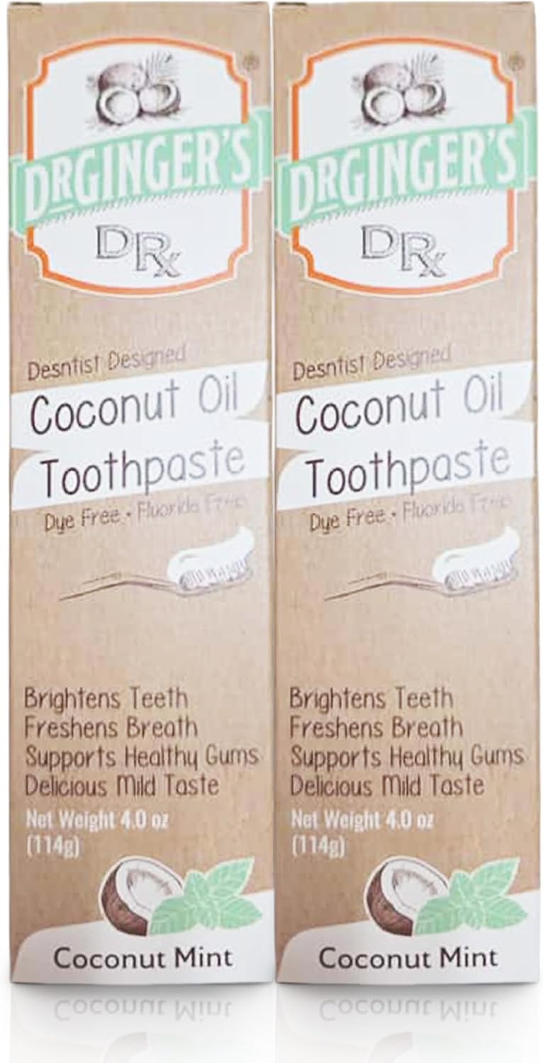 Dr. Ginger's Coconut Oil Fluoride Free Toothpaste 4oz 2pcs