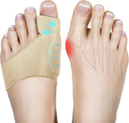 Bunion Corrector for Hallux Valgus - Big Toe Straightener & Bunion Splint for Overlapping Big Toes, Instant Bunion Relief & Pain Relief, Comfortable Breathable Fabric for All-Day Wear(Khaki 2-Pack) (Large)