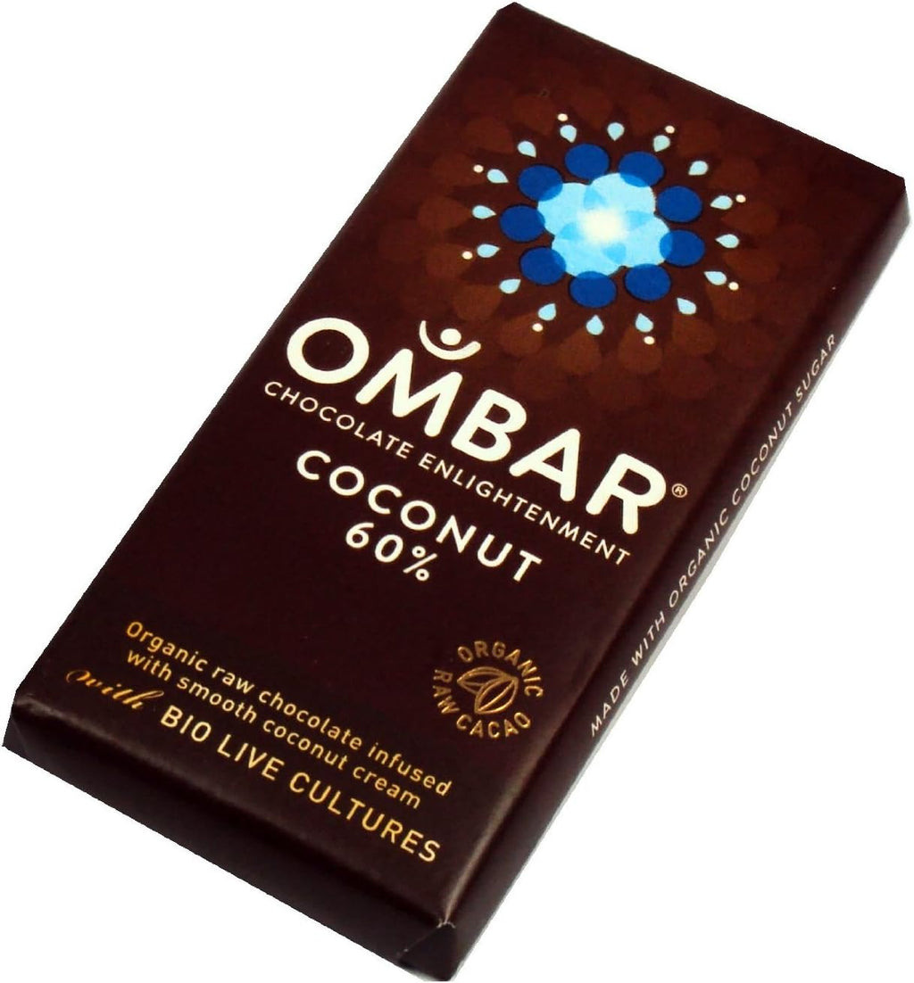 Ombar 60% Coconut Raw Chocolate Bar 35g - Pack of 6