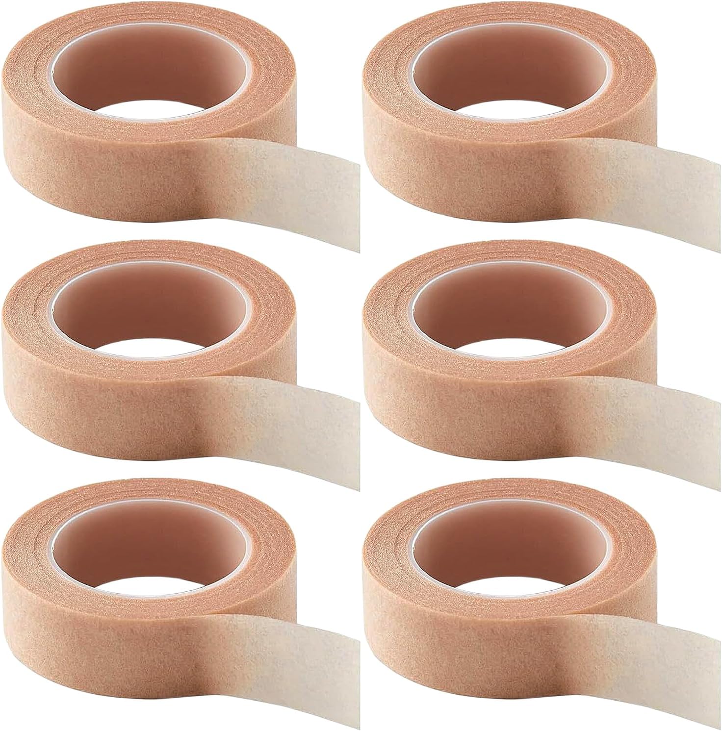 6 Rolls Nose Tape for Rhinoplasty Shaping 0.5in X 10Yd Flexible Skin Tape Breathable Micropore Tape Self Adhesive Gauze Tape for Wound Injuries Swelling Sports Beige (6Rolls)