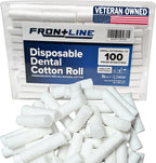 Cotton Dental Rolls 100 Count | Absorbent Nose Plugs and Nose Bleed Stoppers for Dental Procedures, Wisdom Teeth Recovery, and First Aid | Soft, Gentle, Cotton Supplies
