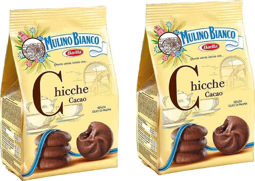 Mulino Bianco: "Chicche" Shortcake filled with cocoa cream - 7.05 Oz (200g) Pack of 2 [ Italian Import ]