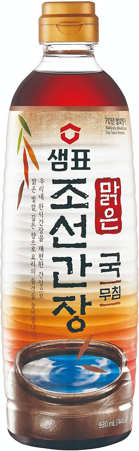 Sempio Naturally Brewed Soy Sauce for Soup – Korean Chosun Deep Flavor, Naturally Fermented 6 Months - Gluten Free, Non-GMO, Kosher, Halal - Crafted in Korea (31.45 fl oz/930 mL)