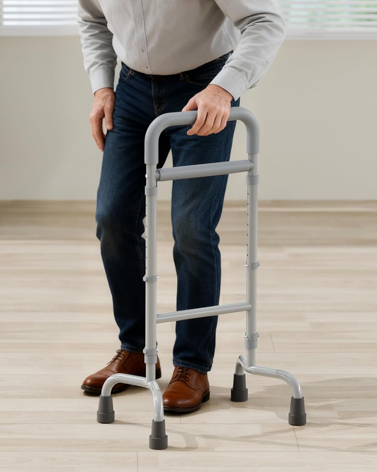 Stand Assist Aid for Elderly, Walking Support Mobility Aid, Height Adjustable Standing Aid for Balance, Portable Assistive Device for Elderly Mobility, Gray