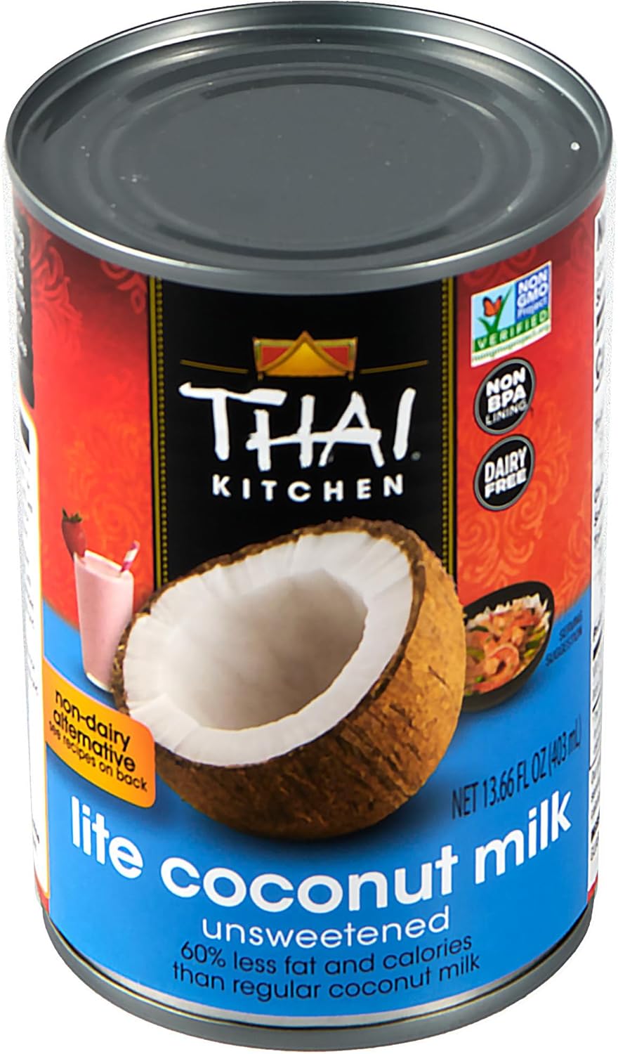 Thai Kitchen Coconut Milk, Lite, Unsweetened, Gluten Free, Dairy Free, Non-GMO, 13.66 fl oz