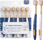 Adult Wide Head Soft Hair Toothbrush, Manual Toothbrush, Excellent Cleaning Effect for Large Head, Ultra Soft Brush Thread Can Gum-Friendly(6 Pack)
