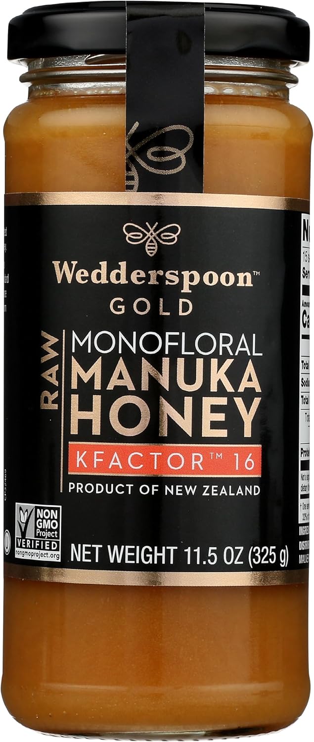 Wedderspoon 100% Raw Manuka Honey - KFactor 16 - 11.5 Ounces