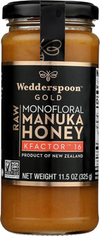Wedderspoon 100% Raw Manuka Honey - KFactor 16 - 11.5 Ounces