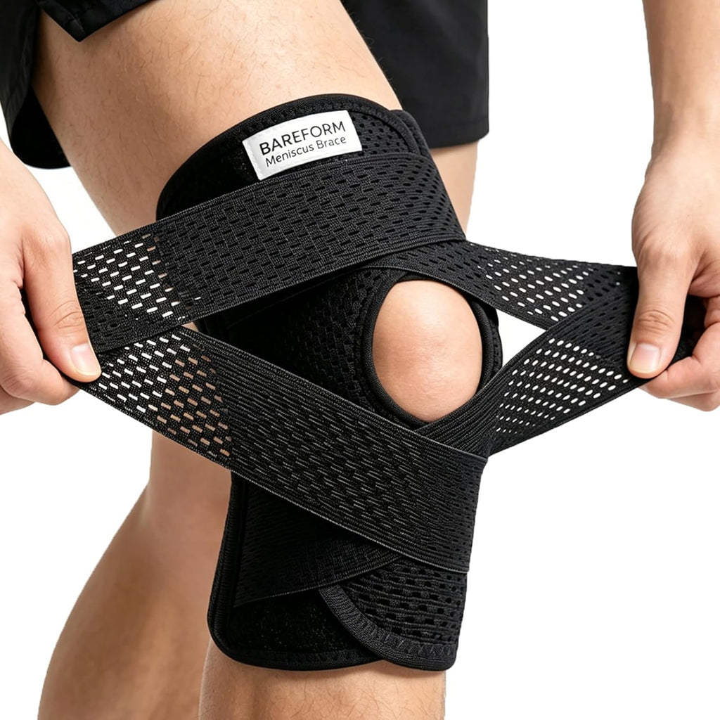 Bareform Meniscus Brace. Relieves Knee Pain And Meniscus Tears, And Provides Patellar Support. Suitable For Running, Squats, Basketball, Fitness, And Other Sports. Sizes M-XXl, Unisex. (XX-Large)