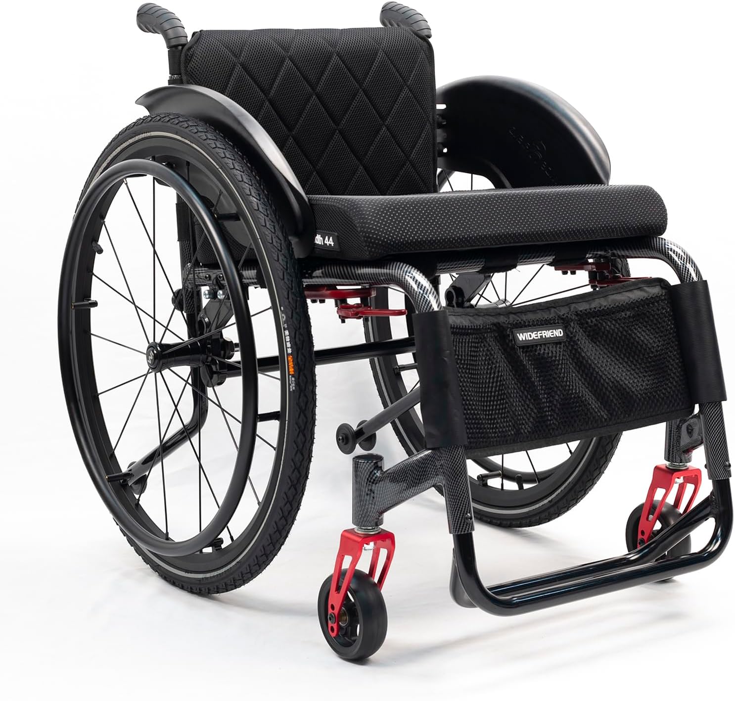 Sports Leisure Wheelchair,Self Propelled Manual Wheelchairs,Aluminum Alloy Wheelchair with Handbrakes and Quick Release Rear Wheels,Lightweight Wheelchair(Seat Width 44cm/17.3 inches,A)