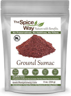 The Spice Way - Pure 100% Sumac, No Salt, no GMO, no Irradiation, Spice Seasoning Powder 8 oz (resealable bag) (Sumak)