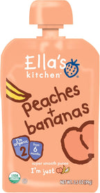 Ella's Kitchen Organic Stage 2, Peaches + Bananas, 3.5 Ounce