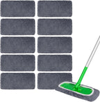 8 Pack Grey Microfiber Mop Pads - Reusable Washable Refills for Wet & Dry Floor Cleaning - Fits Most Standard Mops - Household Cleaning Pads