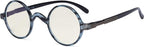 Eyekepper Round Blue Light Filter Glasses Women Men - Blocking UV Ray Anti Screen Glare Computer Readers - Blue/Tortoise +1.75