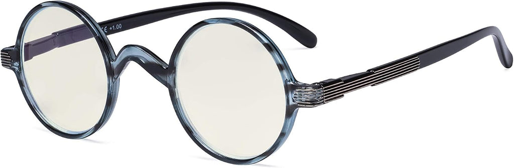 Eyekepper Round Blue Light Filter Glasses Women Men - Blocking UV Ray Anti Screen Glare Computer Eyeglasses - Blue/Tortoise