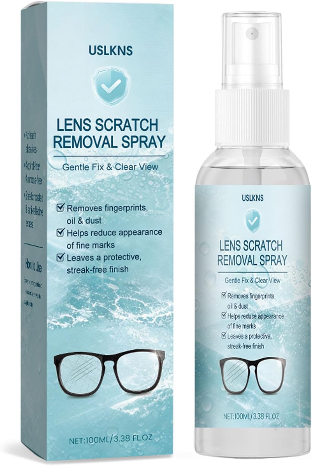 2026 New Upgraded Eyeglass Scratch Remover For Eyeglasses, Glasses Lens Scratch Remover, Glasses Scratch Remover, Glasses Cleaner Spray (1, 100ML)