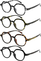 Eyekepper 4 Packing Retro Design Glasses for Women Reading - Vintage Reading Eyeglasses Small Lens Readers Men +2.50