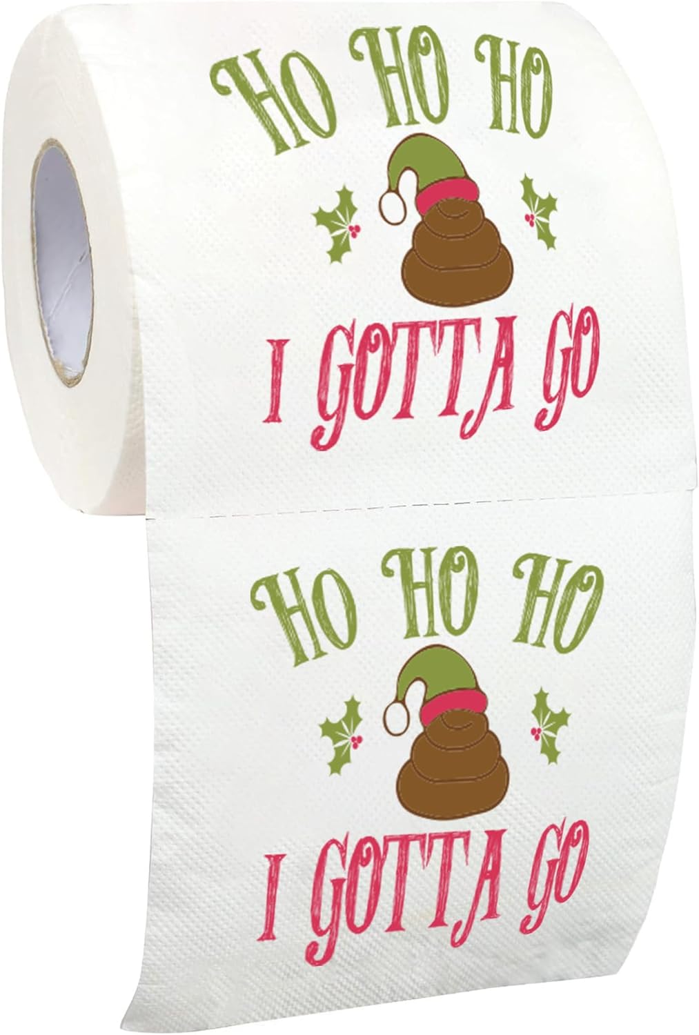 Christmas Toilet Paper Roll Ho Ho Ho I Gotta Go - Funny Toilet Paper, Funny Merry Christmas Novelty Gifts, Perfect for White Elephant and Holiday Parties - Santa, Xmas, Grinch and Holiday Gag Gifts