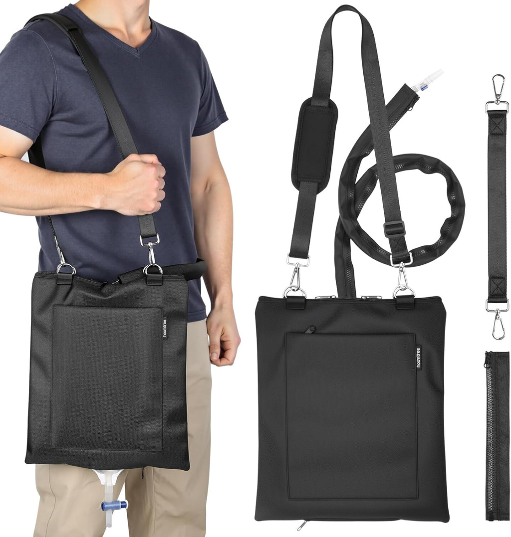 Urine Drainage Bag Holder，Privacy Cover for Foley, Catheter or Urine Bags，w/Adjustable Strap, Zipper Design，Waterproof & Machine Washable，for Urostomy & Foley Catheter Users up to 2000ml
