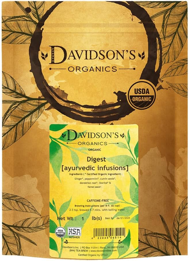 Davidson's Organics, Ayurvedic Infusions, Digest, Loose Leaf Tea, 16-Ounce Bag