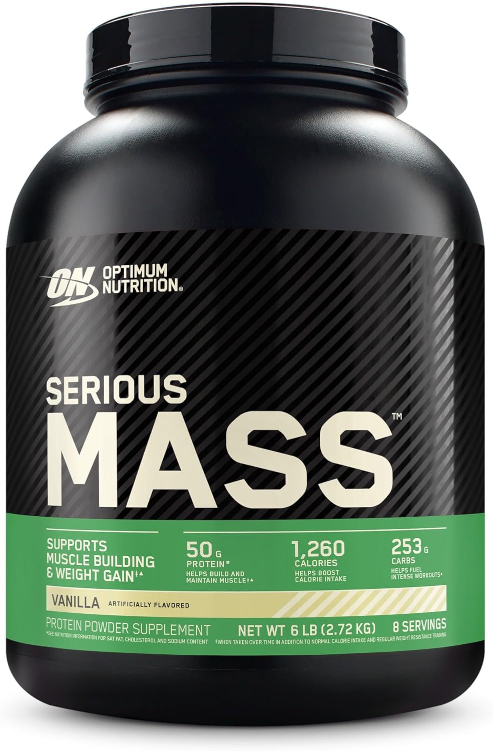 Optimum Nutrition Serious Mass, Weight Gainer Protein Powder, Mass Gainer, Vitamin C and Zinc for Immune Support, Creatine, Vanilla, 6 Pound (Packaging May Vary)