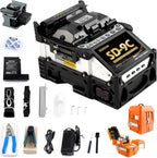 SENDUN Fiber Optic Fusion Splicer with OPM and VFL, Six Motor Core Alignment Fiber Splicer Machine with 7200 mAh Battery & 4.3-inch Touch Screen, Astonishing Fast 5s Splicing & 11s Auto-Heating, SD-9C