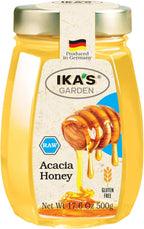 Ika’s Garden Raw Acacia Honey – 100% Pure, Unfiltered, Gluten-Free – Product of Germany, 17.6 oz (500g) Jar