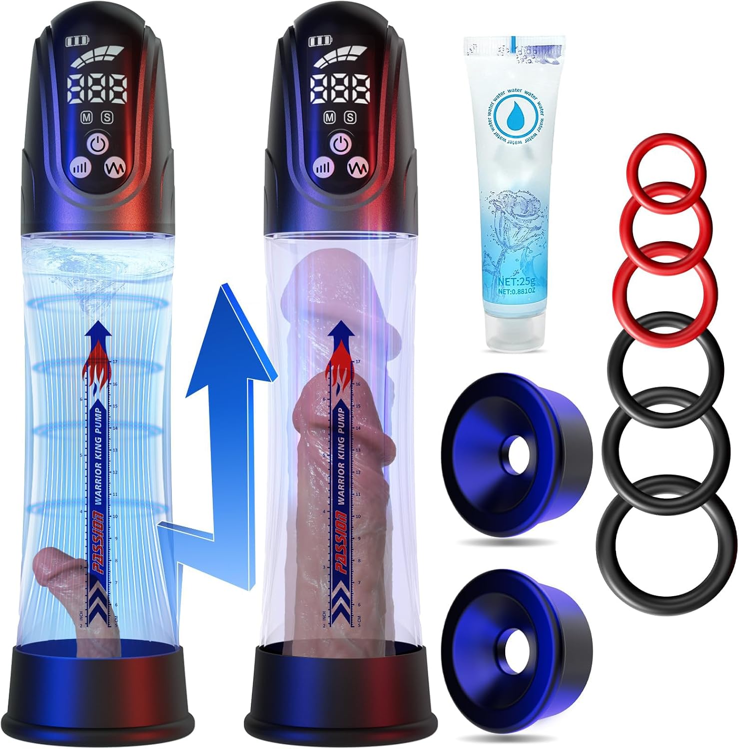 Enhancement Growth Vacuum Pumps, Electric Massager Increase Size Training Device Automatic Pumps Strength Air Suction Silicone Pocket Extend Enlarger BKF694 (Black)