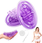 LemonRoad 2 Pcs Meridian Massage Brushes Silicone Massage Body Brush for Belly Back Leg Full Body Spa Massager Relaxation with Flexible Measuring Tape (Purple)