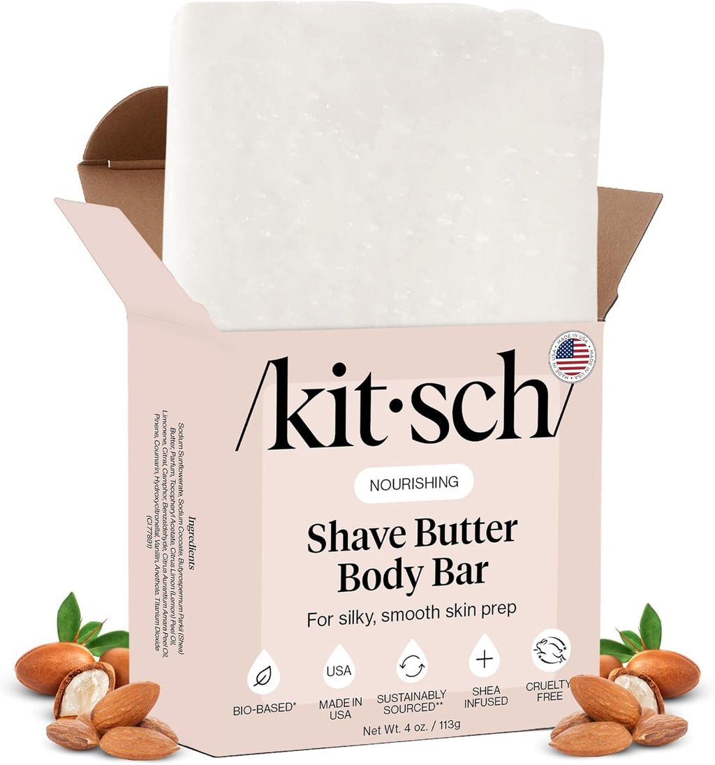 Kitsch Shaving Soap for Women - Hydrating Shave Butter & Shave Soap Bar - Nourishing Bar Soap for Smooth, Irritation-Free Shave – Paraben, Silicone & Sulfate-Free - Vegan, Made in USA - 4 oz