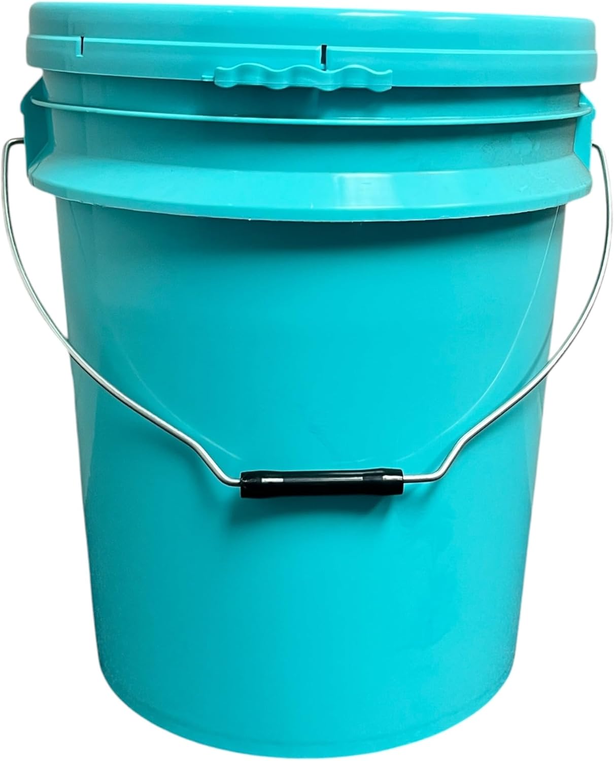 5-Gallon Aqua Food-Grade Bucket with Lid — BPA-Free, Heavy-Duty Plastic, Metal Handle with Grip, 1-Pack