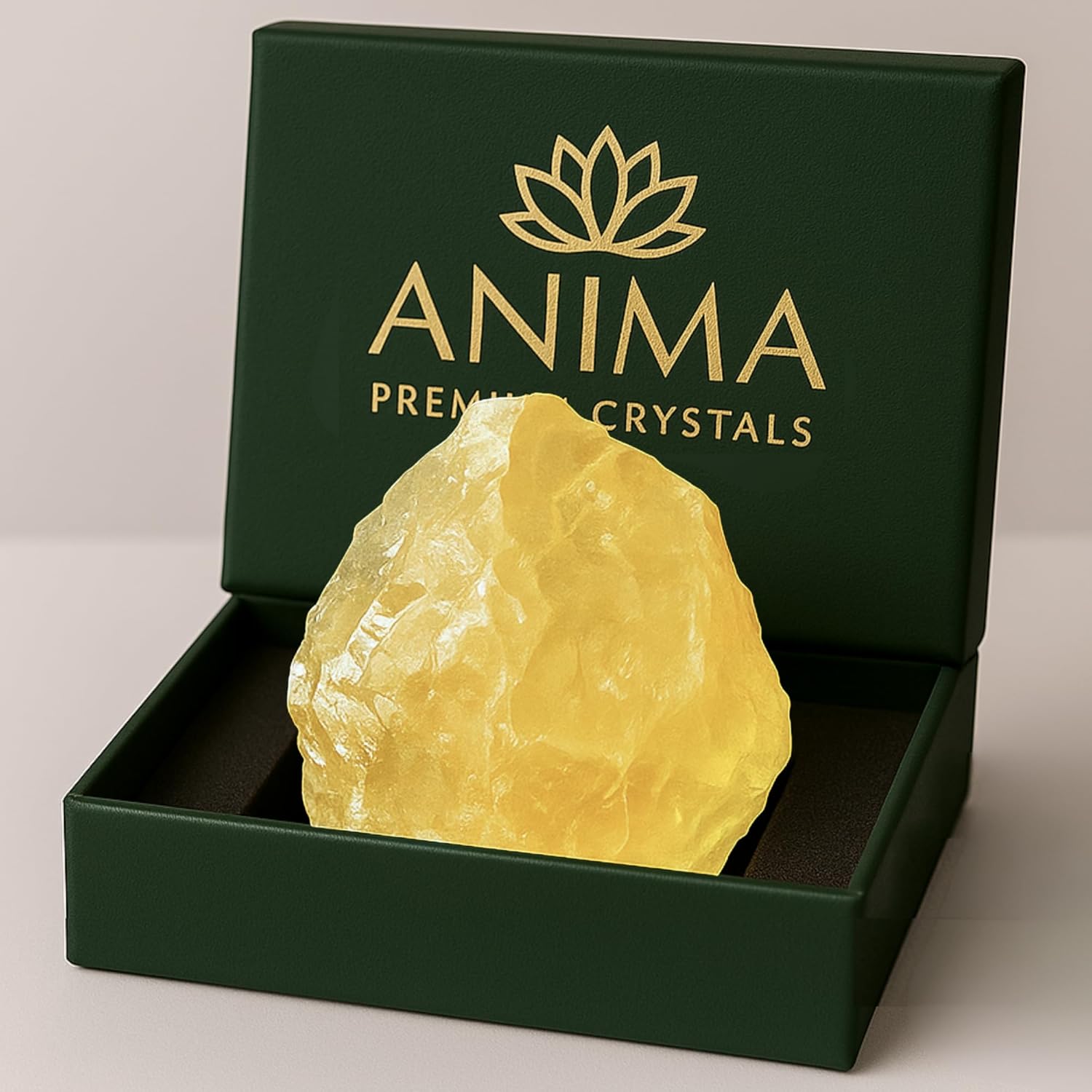Anima Citrine Crystal – Large 1.6–2" Radiant Yellow Natural Raw Citrine Stone for Abundance, Positivity & Confidence – Ethically Sourced, Presented in Elegant Gift Box