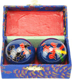 2Pcs Chinese Health Exercise Stress Baoding Balls, Meditation Massage Handball with Box, Hand Exercise Ball for Men Women Hand Exercises and Stress Relief(Color:Blue Dragon and Phoenix)