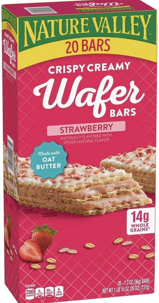 Natura Valley Crispy Creamy Strawberry Wafer Bars, 20 Count