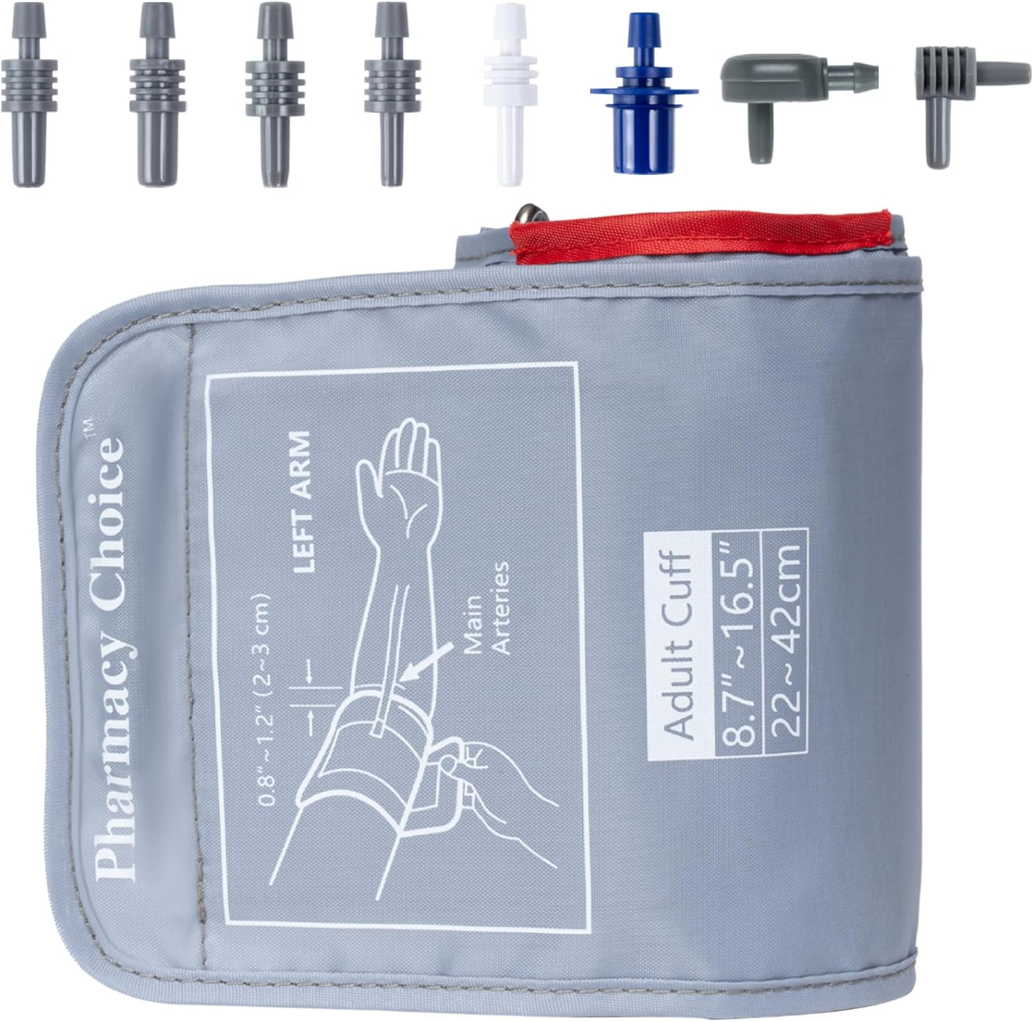 Large Blood Pressure Cuff, Adult Cuff, Compatible with Most Monitors, ARM Blood Pressure Replacement Cuff with 8 Connectors (8.7"-16.5")