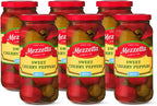 Mezzetta Sweet Cherry Peppers - Red & Green - Juicy & Mildly Spicy - Perfect for Stuffing with Cheese or Prosciutto - Jarred for Freshness - Gluten Free, Keto, Kosher - 16 OZ Jar - Pack of 6
