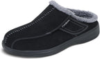 Orthofeet Men's Orthopedic Asheville Adjustable Faux Fur Lined Slipper