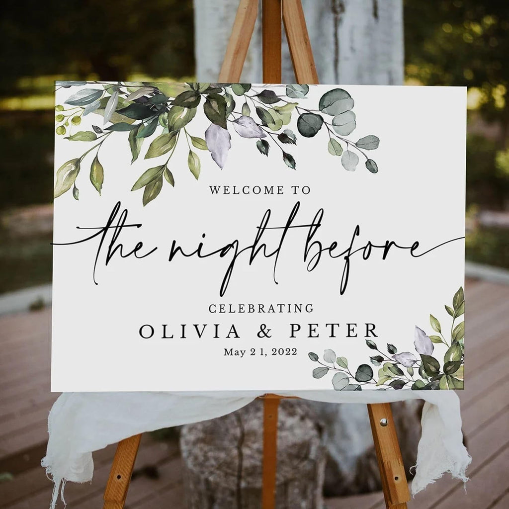 Generic The Night Before Welcome Sign, Wedding Rehearsal Dinner Sign, Rehearsal Dinner Welcome Sign, Wedding Welcome Sign, Plastic, Full Size