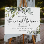 Generic The Night Before Welcome Sign, Wedding Rehearsal Dinner Sign, Rehearsal Dinner Welcome Sign, Wedding Welcome Sign, Plastic, Full Size