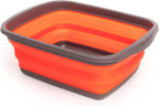 SAMMART 10L (2.6 Gallons) Collapsible Tub - Foldable Dish Tub - Portable Washing Basin - Space Saving Plastic Washtub (Grey/Orange)