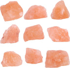 1 Lb Raw Himalayan Salt Stone Crystals, Healing Crystals Natural Rough Orange Salt Stones for Tumbling, Cabbing, Fountain Rocks, Decoration, Polishing, Wire Wrapping, Wicca & Reiki
