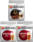 Tassimo 3 Latte Bundle Costa Latte Original + Caramel + Latte Macchiato Caramel by Carte Noire