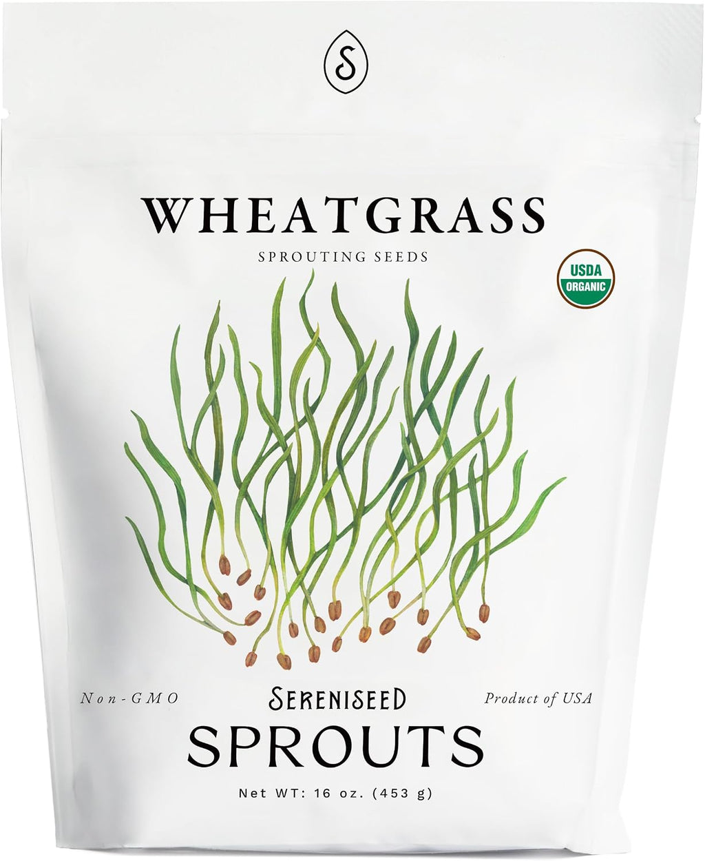 Organic Wheatgrass Seeds (16 oz) – Non-GMO, Heirloom Seeds for Sprouting and Microgreens