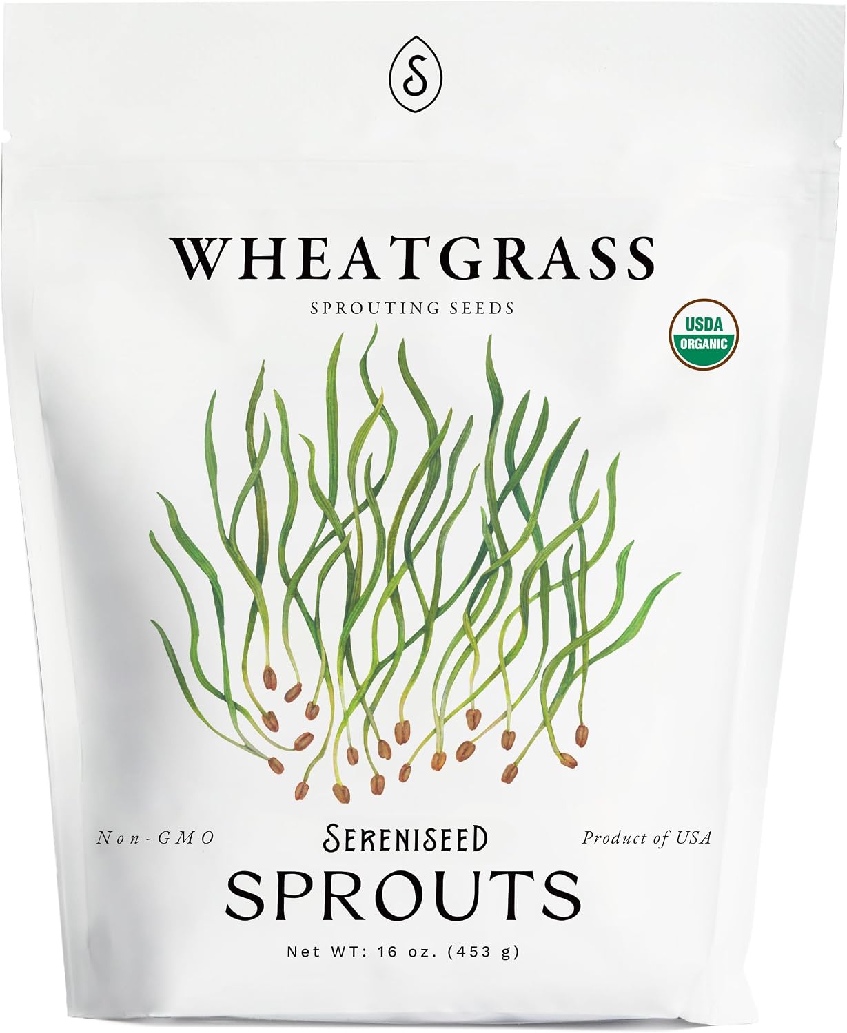 Organic Wheatgrass Seeds (16 oz) – Non-GMO, Heirloom Seeds for Sprouting and Microgreens