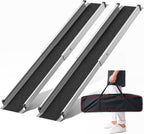 Adjustable Wheelchair Ramp 5FT Telescoping Portable Ramps for Steps Aluminum Lightweight Ramp with Storage Bag Non-Skid Ramps for Wheelchair for Home 60" L x 7.4" W 600lbs Capacity (2 Pack)