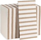 Made in Italy Linen-Feel Disposable Guest Towels - Premium Airlaid Cloth-Like Bathroom Napkins, Soft & Absorbent Luxury Hand Towels, Elegant Striped Dinner Napkins for Parties