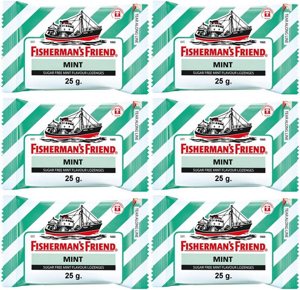 Fisherman's Friend Sugar Free Mint Flavour lozenges 25g (Pack of 6)