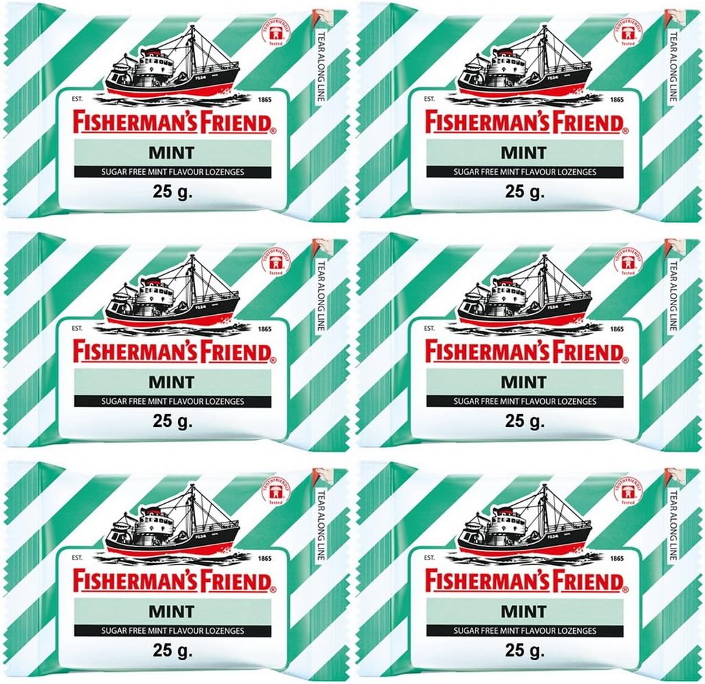 Fisherman's Friend Sugar Free Mint Flavour lozenges 25g (Pack of 6)