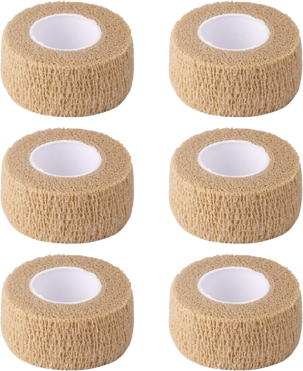 6pc-1 Inch Wide Skin Colour Elastic Self- Adhesive Bandage Finger Tape,Wrap Bandages, for Wrist and Ankle for Chair and Table Legs to Reduce Friction and Noise